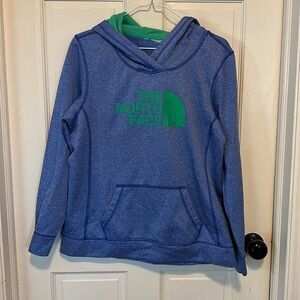 The North Face hoodie blue and green size medium